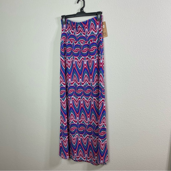 (5/$25 SALE ✅) Jon & Anna Boho Pink Small Fold Over Waistband Maxi Skirt - Picture 3 of 4
